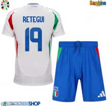 Maglie da calcio Italia Mateo Retegui #19 Seconda Maglia Bambino Europei 2024 Manica Corta (+ Pantaloni corti)